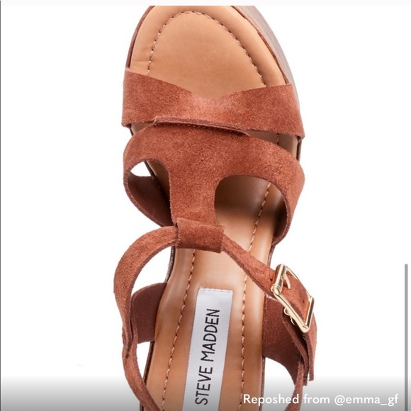 Steve Madden Wooden Block Heel Platform with Suede - Picture 7 of 9